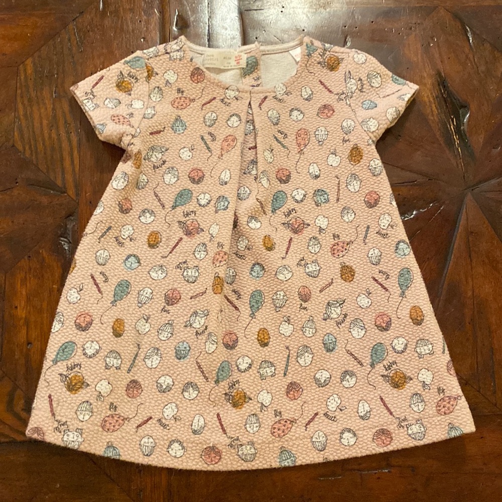 Zara Baby Girl Collection Abstract Muted Color Tunic Dress Balloons Diversity